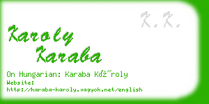 karoly karaba business card